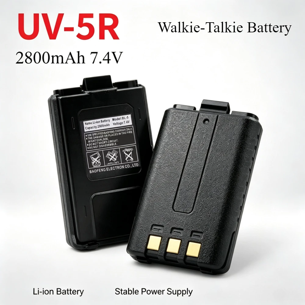 Compatible with Baofeng UV-5R 2800mAh 7.4V Li-on Rechargeable Batteries UV5R Radio Accessories UV 5R Walkie Talkie Battery