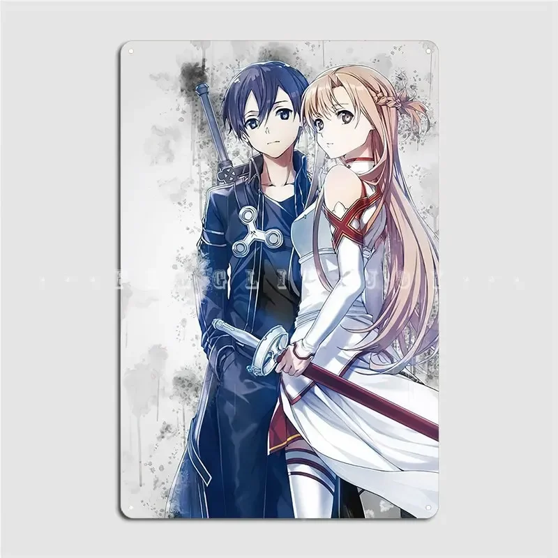 Sword Art Online Metal Sign Wall Pub Mural Design Wall Decor Tin Sign Poster