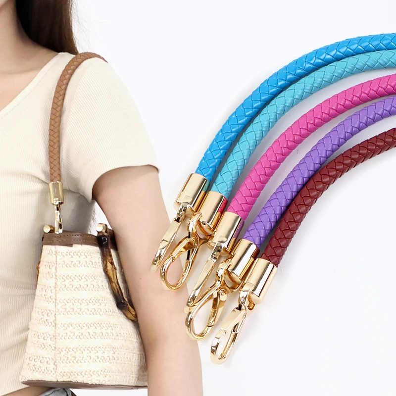 

1Pc 40-60cm PU Leather Bag Handles Handbag Strap Replacement Kits Handle Knapsack Chain Belt Metal Buckle DIY Sewing Accessories