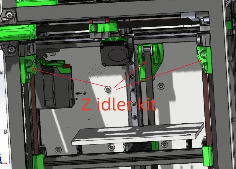 3pcs Funssor annex  K3 3d printer aluminum CNC machined metal Z idler front rear motion kit