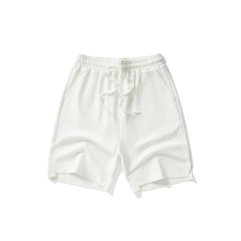 Japanese Style Summer New Fashion Men's Casual Trendy Solid Color Loose Knee Length Shorts Drawstring Breathable Shorts Female