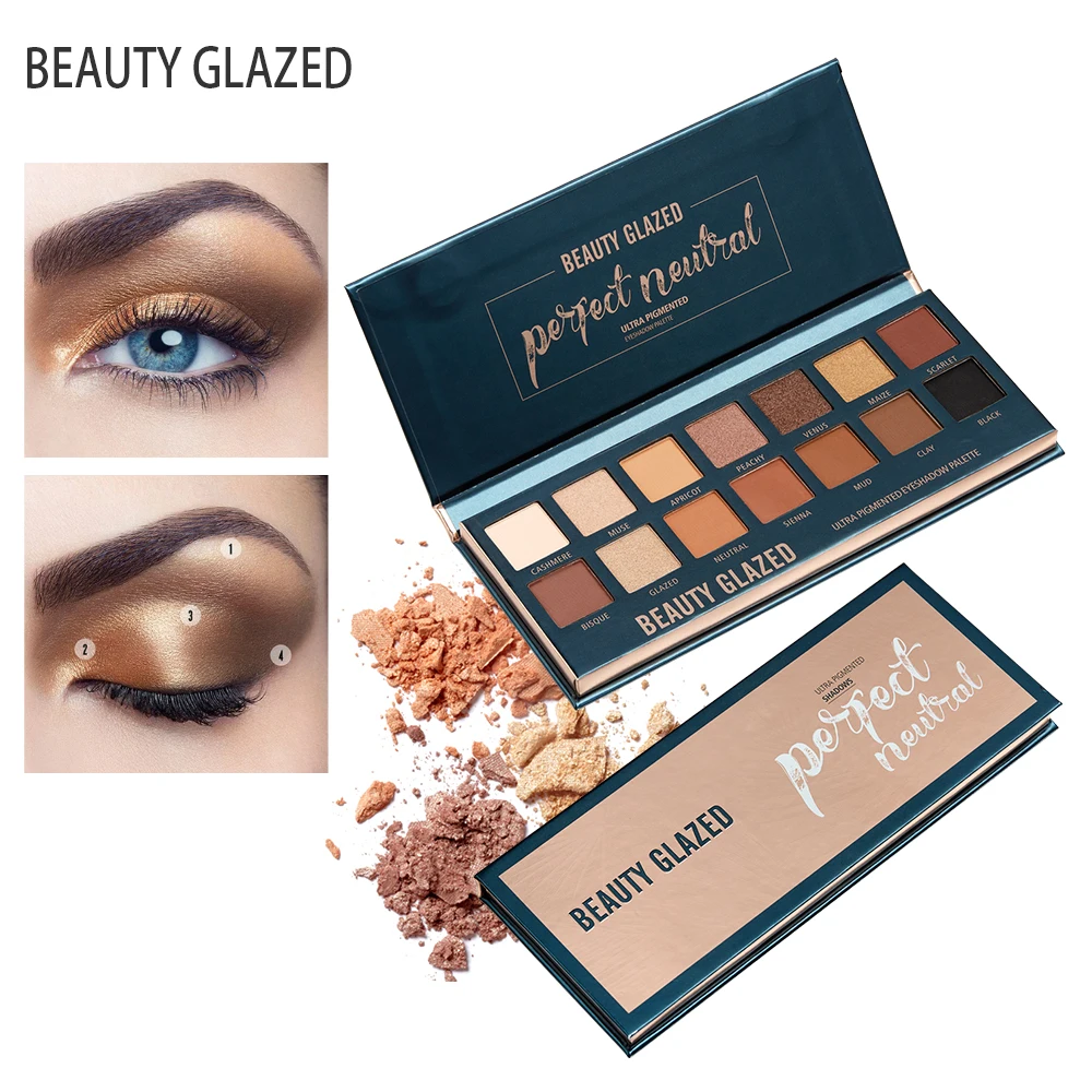 

BEAUTY GLAZED Nude Matte 14-цветная косметическая палитра теней для век Блестящая палитра теней для век