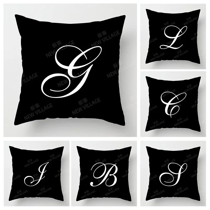 Nordic fall home decor autumn throw pillow case sofa Cushion cover velvet modern 45x45cm 45*45 50x50 60x60 40x40 50*50 letter