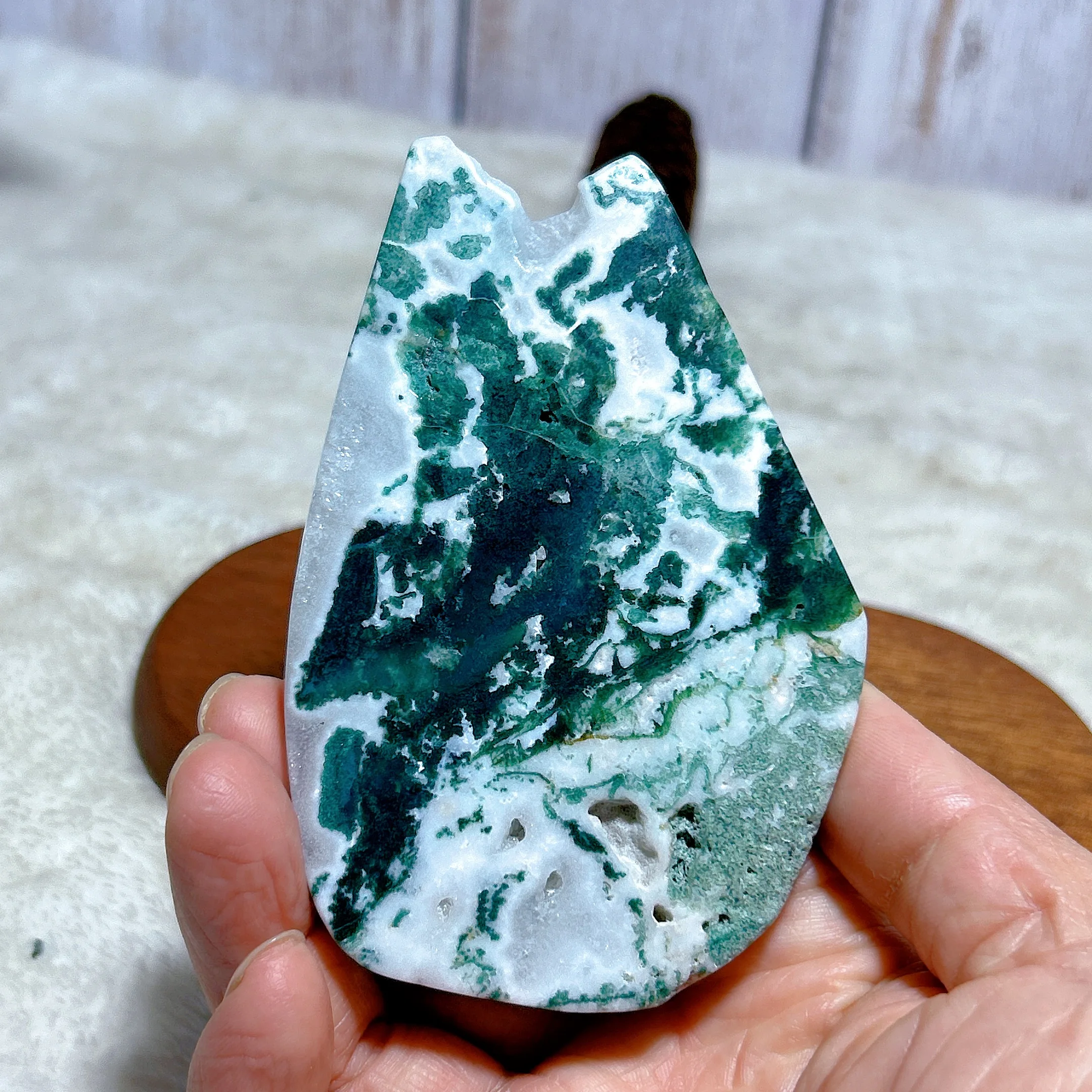 Healing Natural Crystals Moss Agate Slab Slice Gemstones mediation Mineral Energy Home Decorations Gift