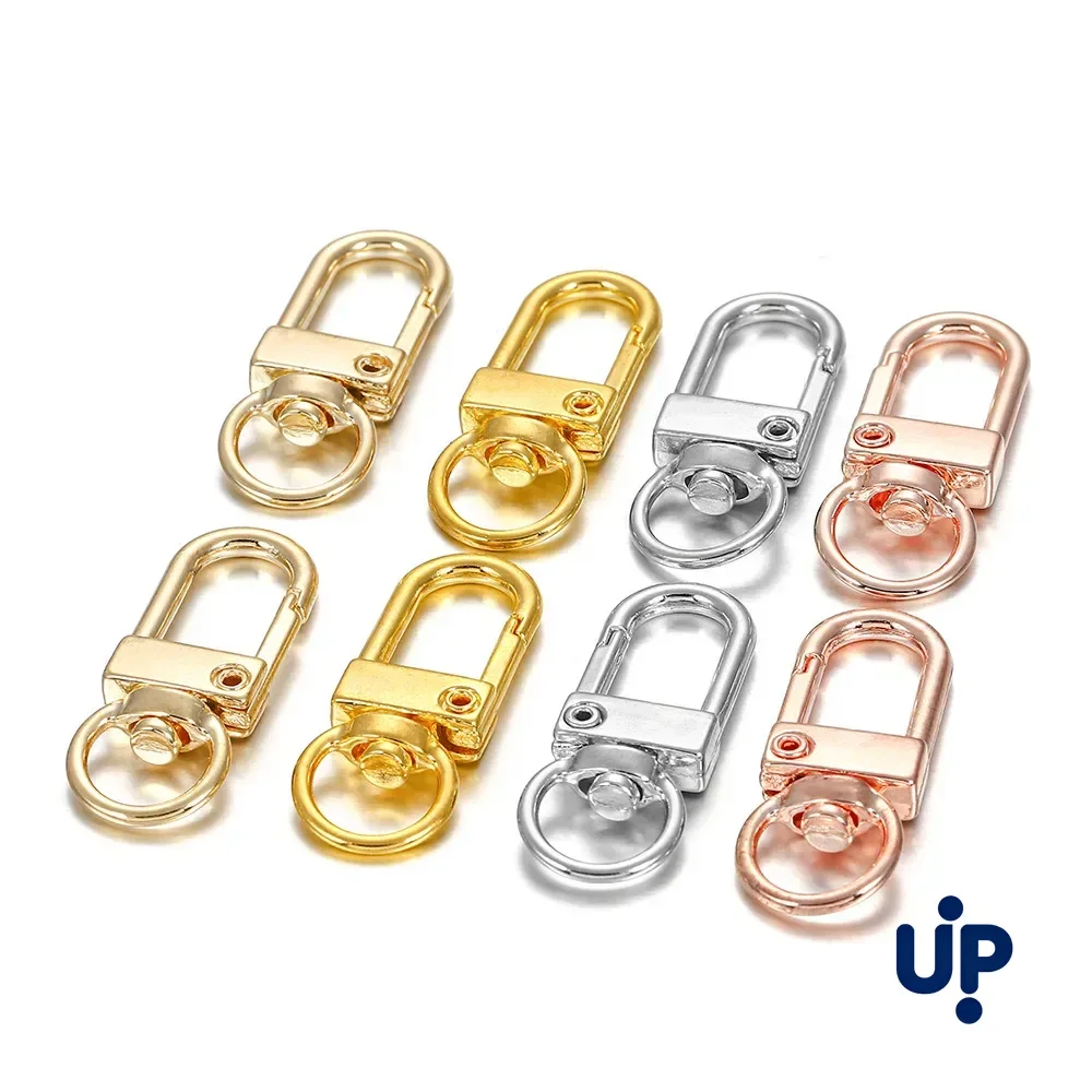 20pcs Silver Color Carabiner Clasp Key Chain Rotating Keyrings Metal Lobster Clasps Hooks for DIY Key Chain Bags Accessories ﻿