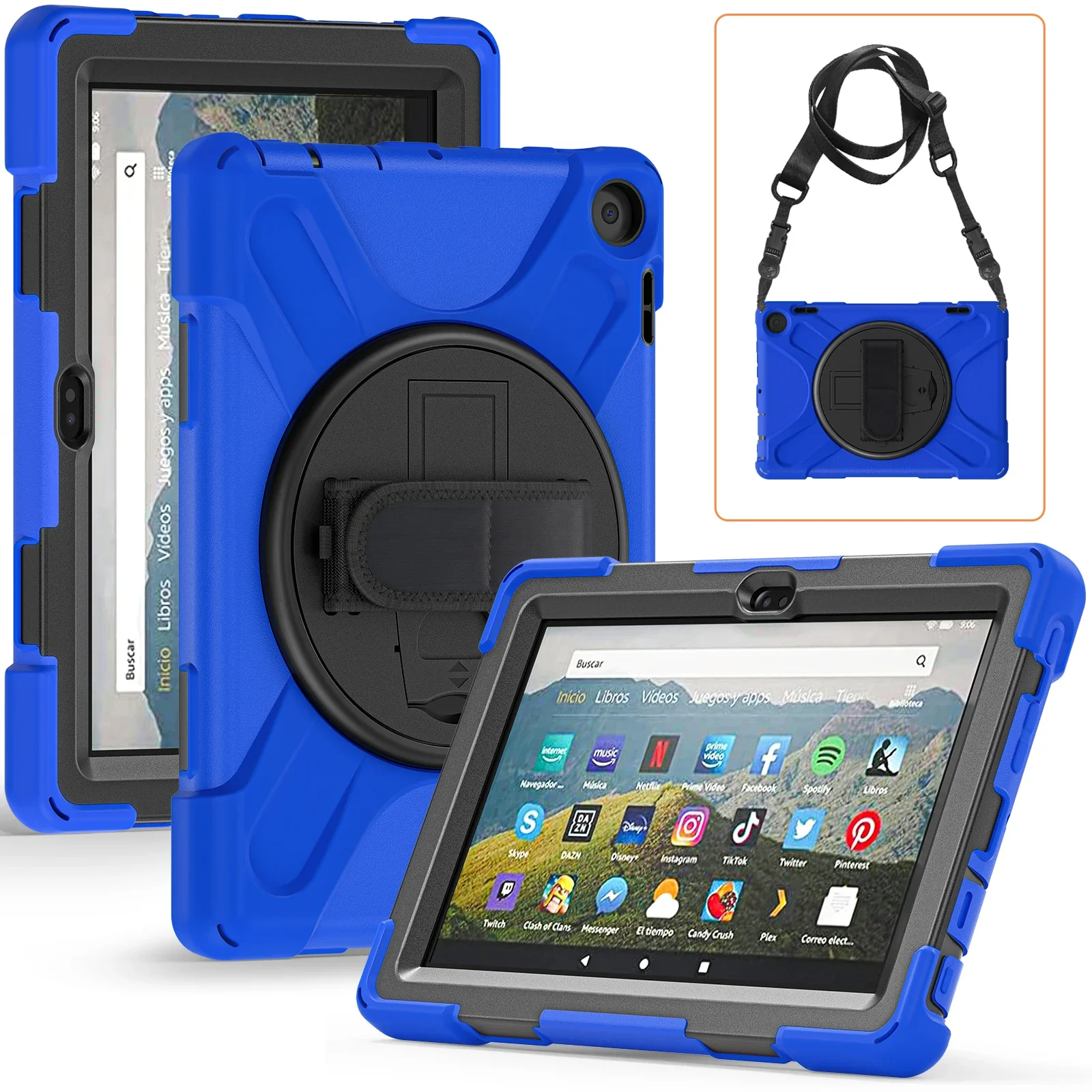 Pancerne, odporne na wstrząsy etui biznesowe dla dzieci do Amazon Kindle Fire HD8 2024 2022 HD 8 plus 2022 12 generacji 8" Pokrowiec na tablet