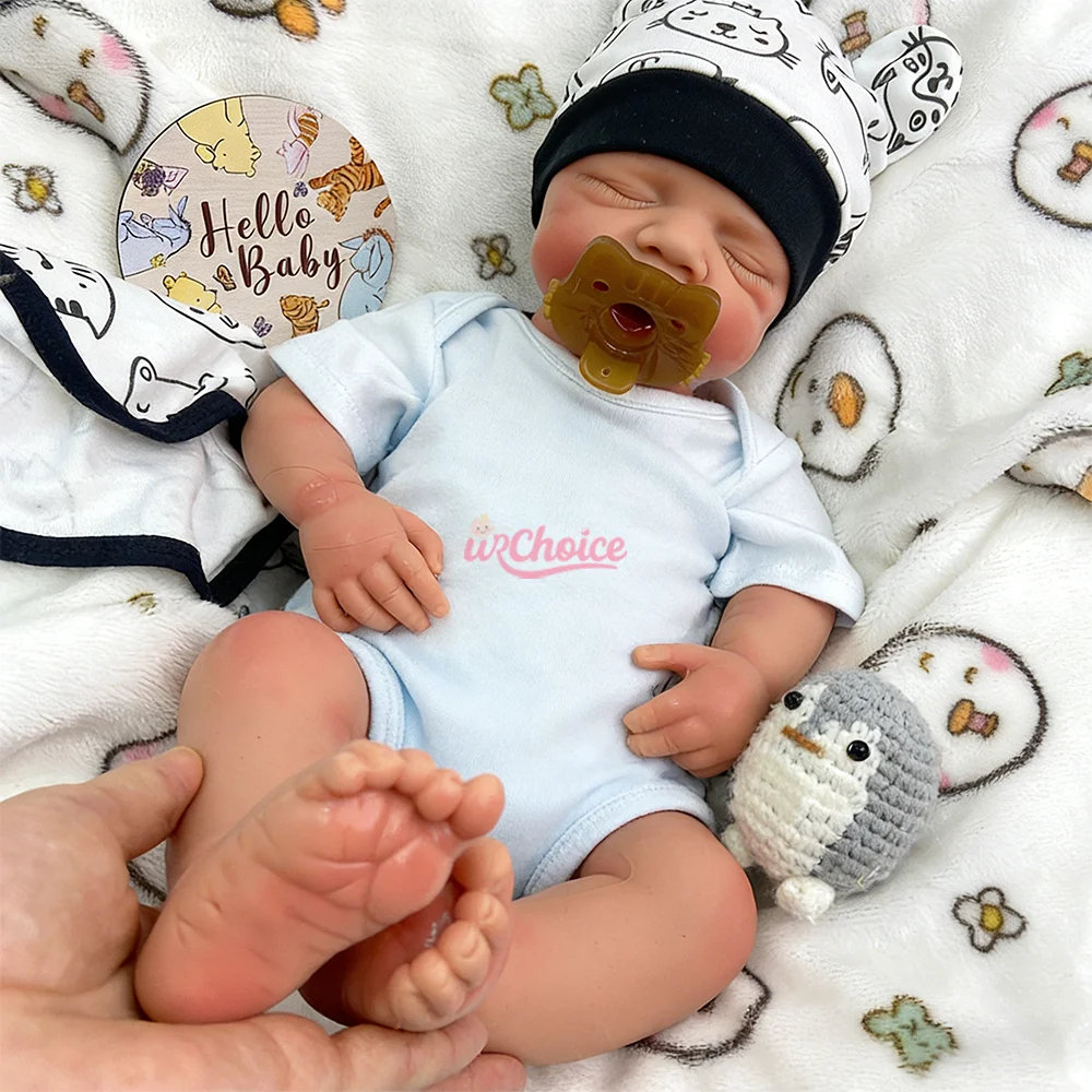 20 Inch Silicone Reborn Doll Open Mouth Rebirth Doll Hand Painted Silicone Newborn Weighted Artist Doll Emotional Support Gift