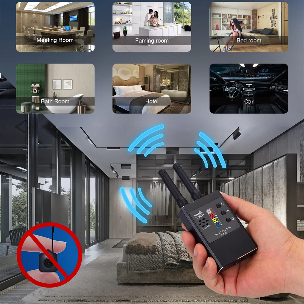 G738 Profession Anti Spy Wireless RF Signal Detector Bug GSM Listen GPS Tracker Camera Eavesdropping Device Hidden Camera Finder