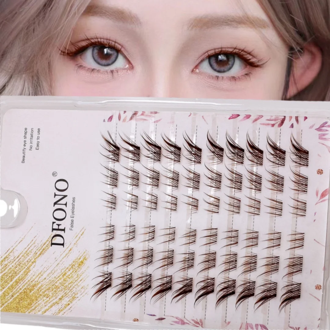 60 Pcs of Natural Brown Short Su Jie False Eyelashes,Curl Lashes for Beginners,Everyday Makeup Lashes | Natural Eyelash Style