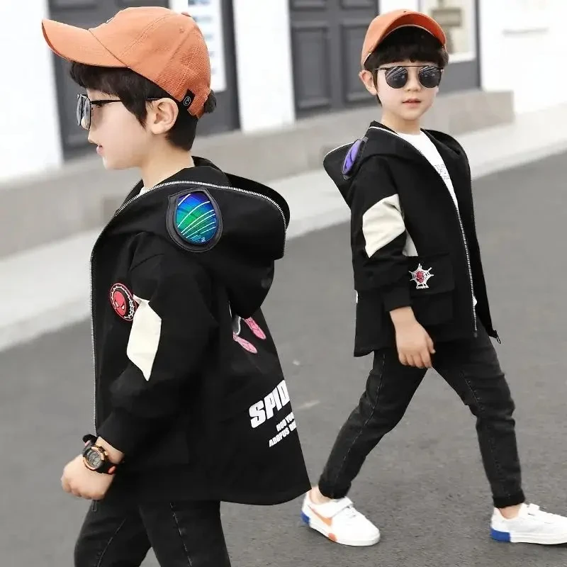 Kids Clothes Spiderman Jacket Spring Autumn Boys Cartoon Hoodie Jackets Children Zip Windbreak Coats fashion Sports Tops Clothes