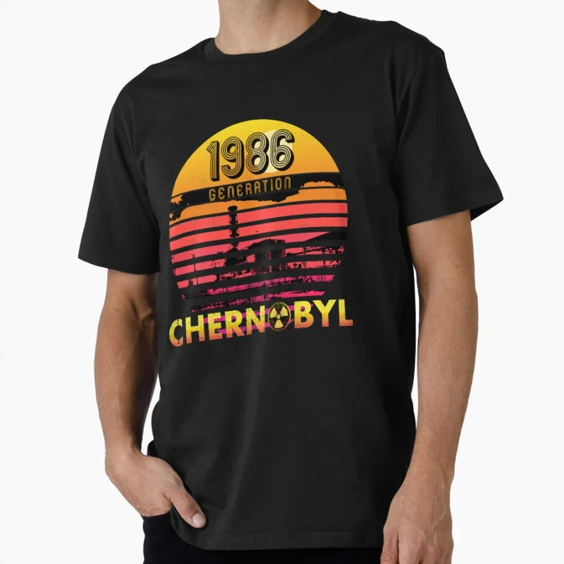 

Vintage Chernobyl 1986 Generation Retro gift t shirt for man Sunset Pripyat Graphic Clothes Men's All size S-6XL Tops