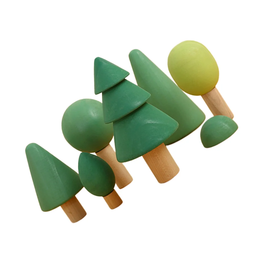 Foresta Building Blocks Toy Tree Bambini Bambini Puzzle in legno Puzzle Gioco impilabile in miniatura