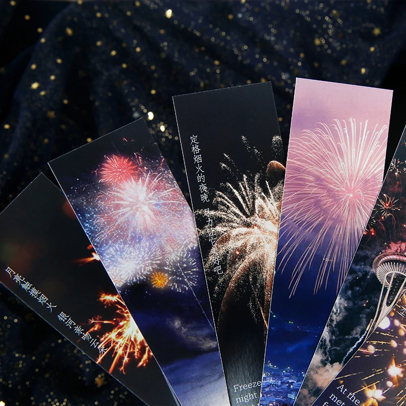 30 sheets/pack Bookmarks fireworks English creative vintage plant flower gift message card card School Supplies Bookmark