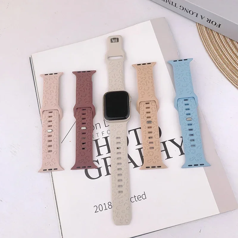 Cinturini incisi leopardati per cinturino Apple Watch 45mm 44mm 49mm 41mm 46 40mm Bracciale Correa Iwatch Serie 10 9 8 7 SE 6 5 3 Ultra 2