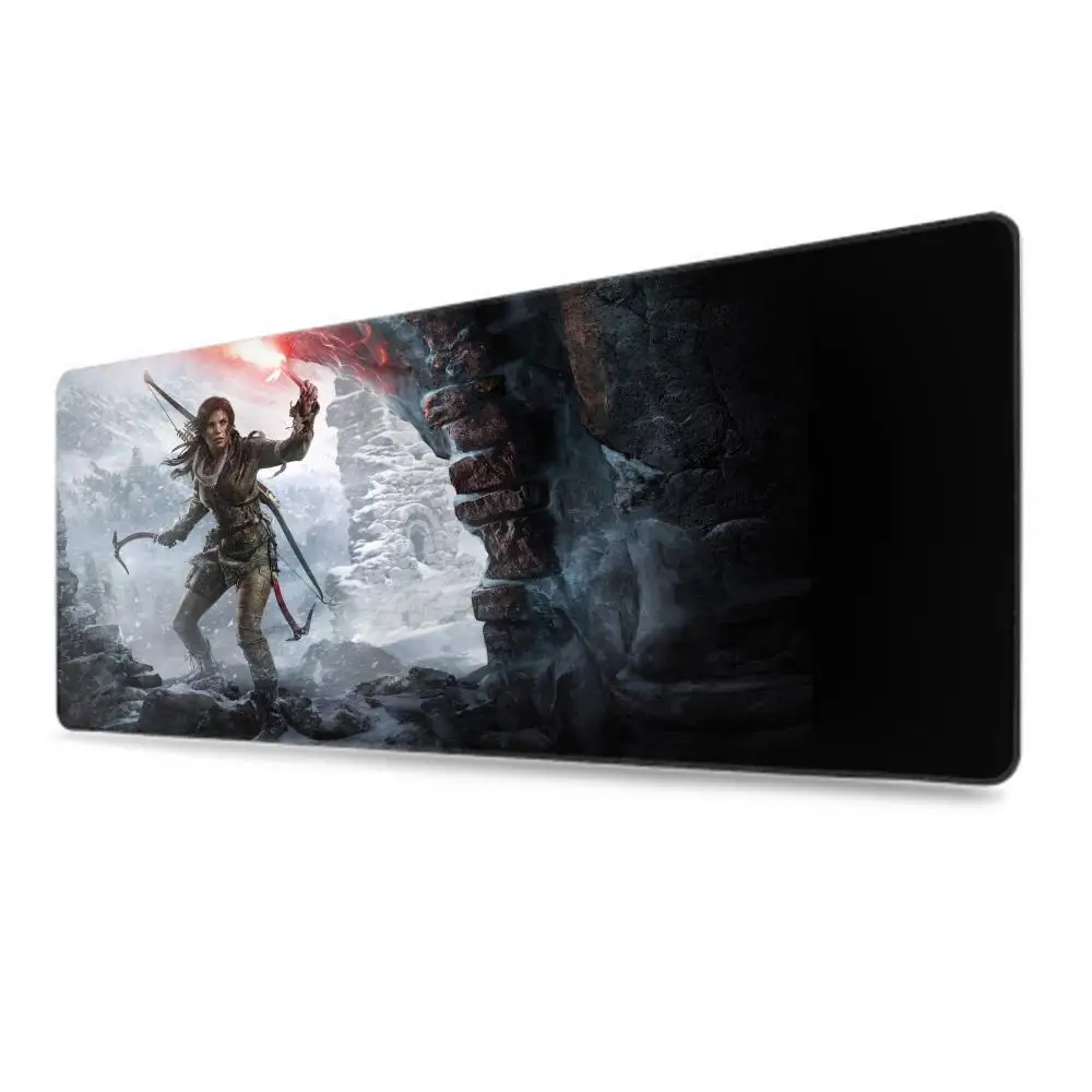 Tomb Raider Lara Croft Pc Decoration Board Gaming Laptops Computer Desks Desktop Accessories Mousepad 900x400 Gamer Rug Hot Pad