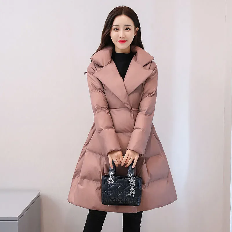 Winter New Cotton-Padded Coat Women's Overcoat Mid-Length Korean A- Shaped Flappy Shed Warm-keeping Parka Loose Cotton Coat