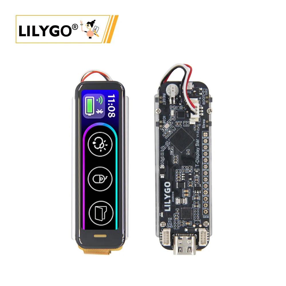 

LILYGO ® Плата разработки T-Display-Bar ESP32-S3 с 2,25-дюймовым RGB LCD-дисплеем BHl260AP, интеллектуальный датчик с функцией самообучения и IMU