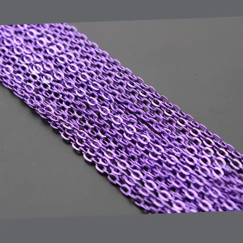5 Meter Silber-Gold-beschichtete Flachgliederketten für DIY-Schmuck, Armbänder, Halsketten, Materialien und Zubehör für die Herstellung von Ketten – Detail 3