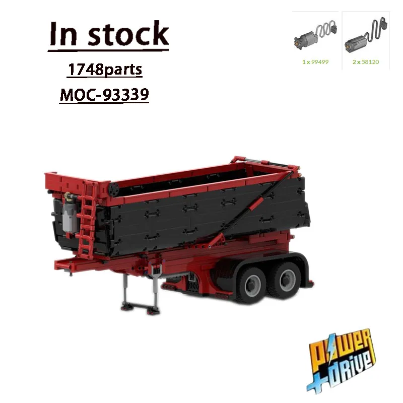 MOC-93339 Model Blok Bangunan Truk Pengangkut Sampah 1748 Bagian MOC Kreatif Hadiah Mainan Blok Bangunan Ulang Tahun Anak Laki-laki