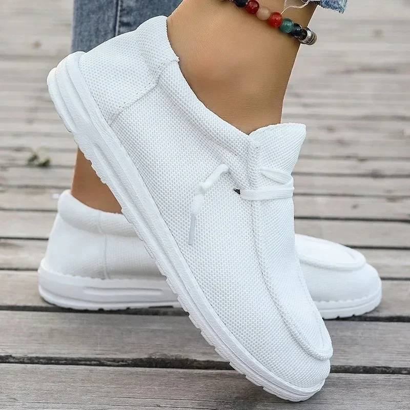 New Mesh Breathable Sneakers Women Thick Bottom Non-Slip Vulcanize Shoes Plus Size Lace Up Casual Light Shoes Platform Shoes