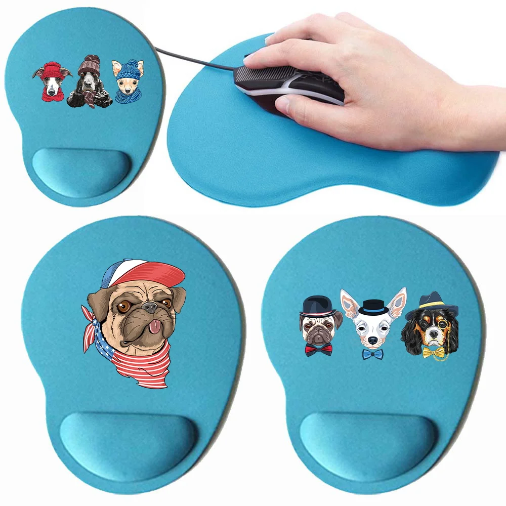 Wrist Guard Mouse Pad Relieves Hand Fatigue Supports The Wrist Soft Non Slip Mice Mat for Laptop Computer Cute Dog Series