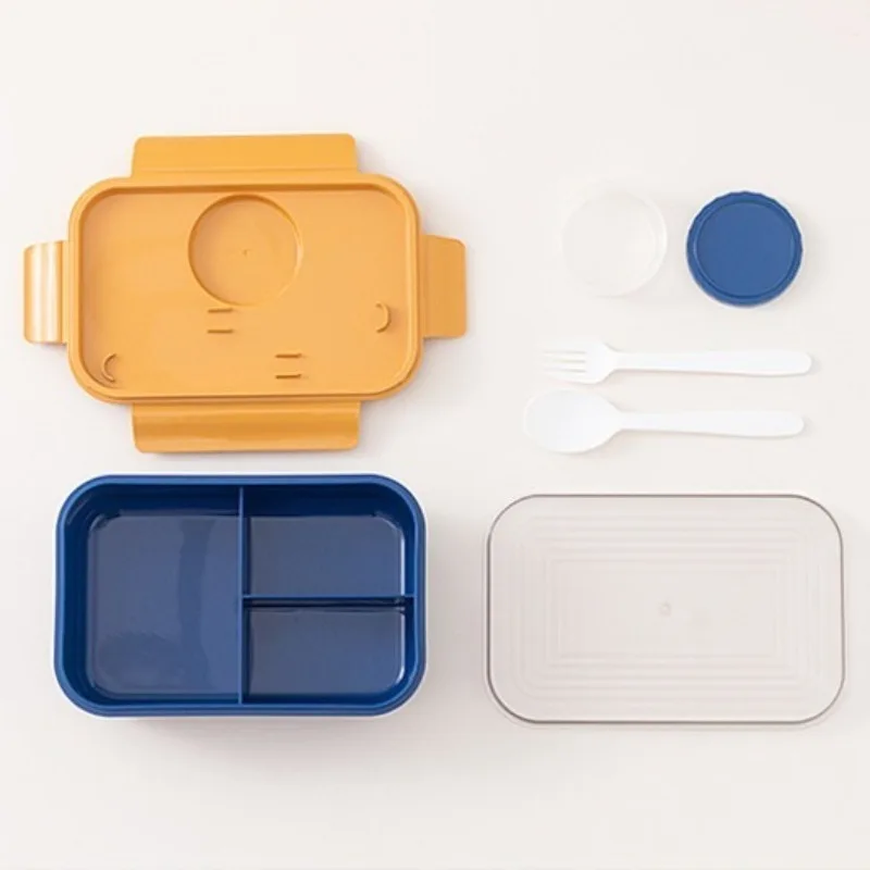 Crayon Shin-chan Bento Boxes Food Containers with Compartment and Tableware Cartoon Lunch Box Work School Microwave Oven Heating