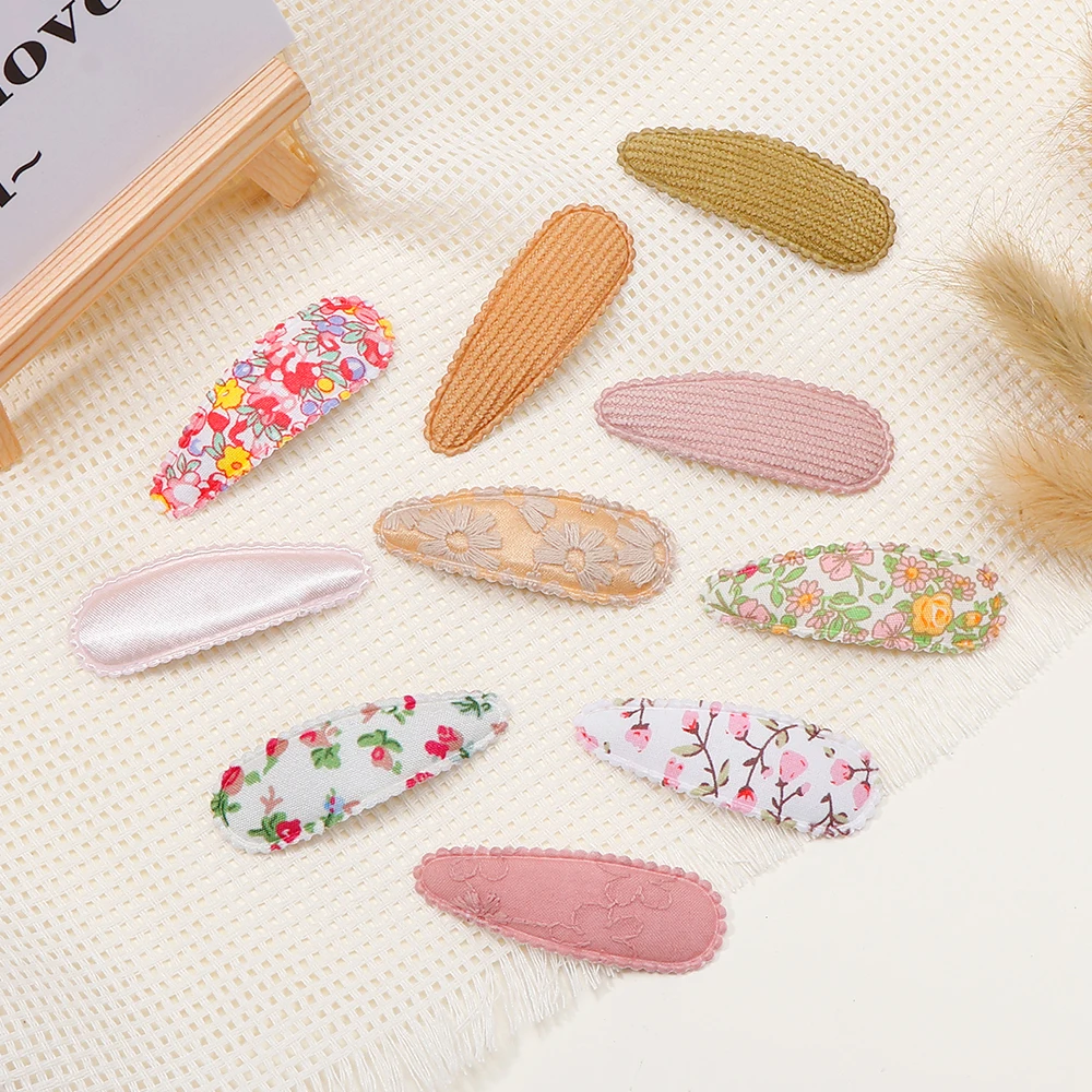 

2/4/6Pcs/Lot Hair Clip New Print Cotton Alloy Hair Bow Snap Set Fabric Plaid Hairpins Girls Kids Headwear Baby Hair Accessories