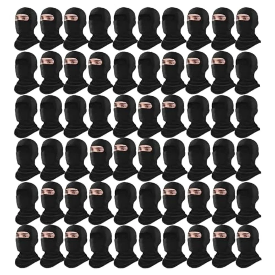 

Xeoxarel 60 Pack Balaclava Ski Mask for Men/Women Black Bulk Thermal Knit Fabric Warm and Breathable Ideal for Winter Outdoor A