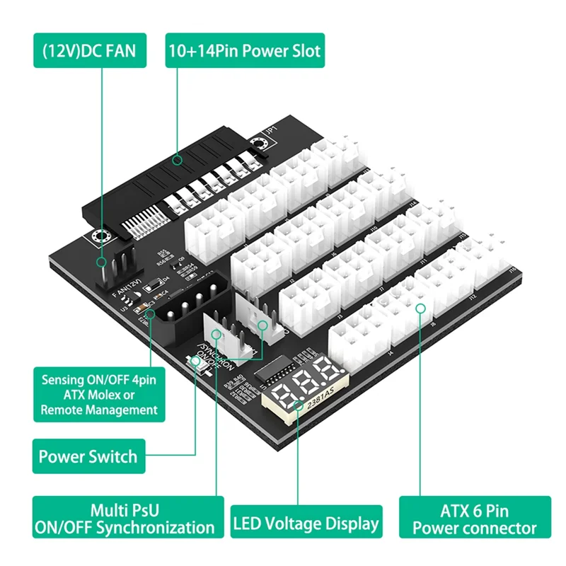 

BAAJ-ATX 12X6-контактный адаптер питания со светодиодной вспышкой для HP 733428-101 720620-B21 830272-B21 720478-B21