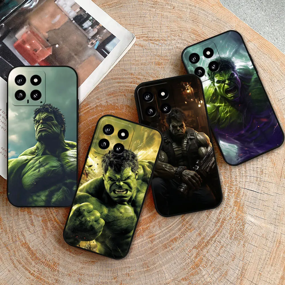 Marvel The Hulk Titan Case For Xiaomi 14C 13C 12 12C 10 10C 9 9C 9A 9T 8 8A 7A A2Plus A1 K60Ultra K40Pro Cqoues Black Soft Cover