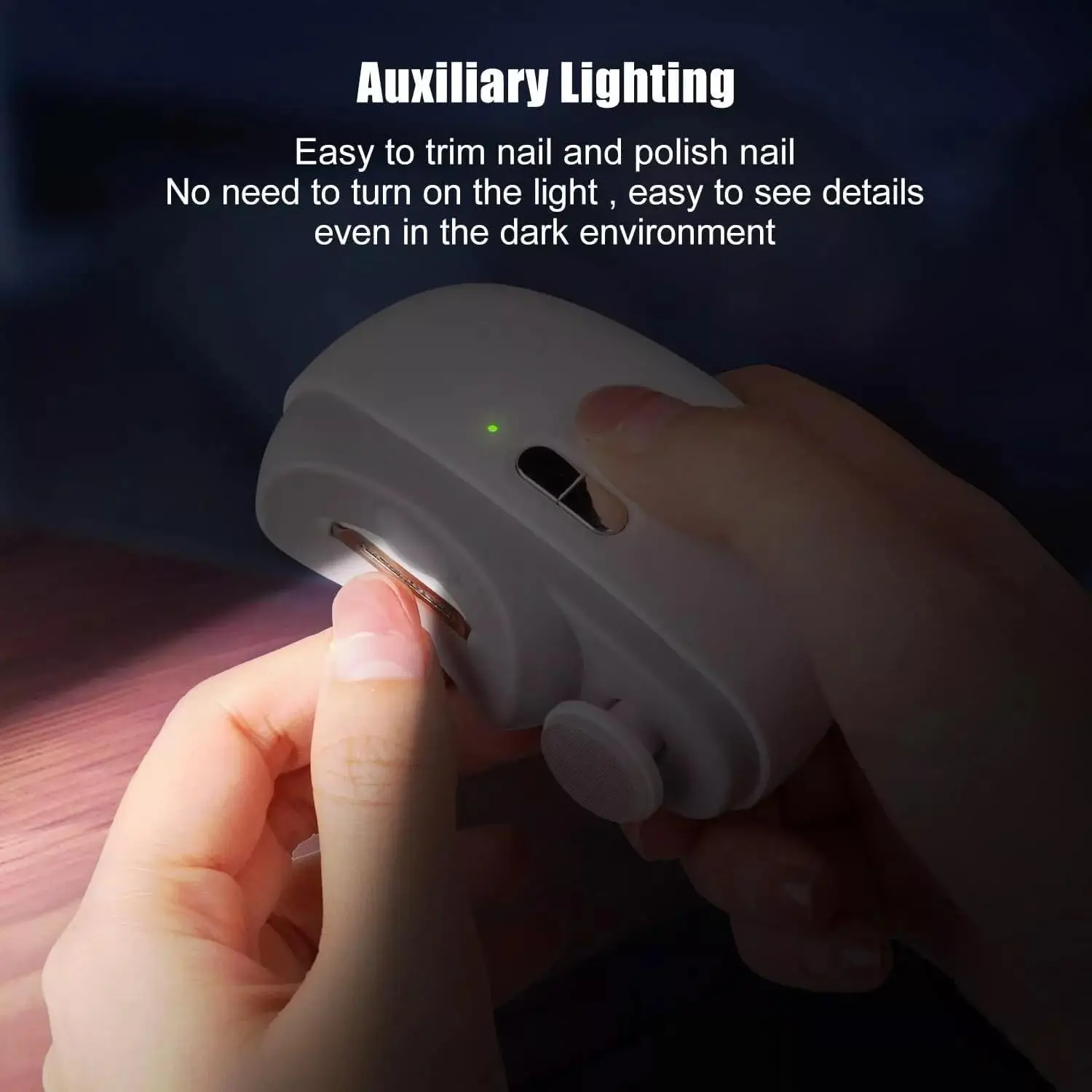 Cortador de unhas elétrico para crianças adultos idosos luz de segurança portátil polimento aparador de unhas corte automático e arquivo