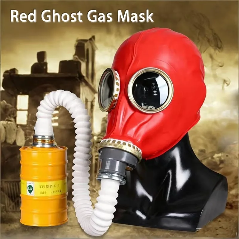 Creative Natural Rubber Mask Red/Black Full Head Gas Mask Painting Spray Pesticide Chemical Prevention Respirator Mask Halloween