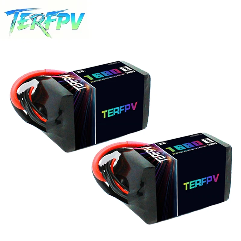 2 Stuks TERFPV 6S 22.2V 1680mAh Lipo Batterij 150C/300C met XT60 Plug voor FPV drone Quadcopter Helikopter Vliegtuigen Onderdelen Hobby