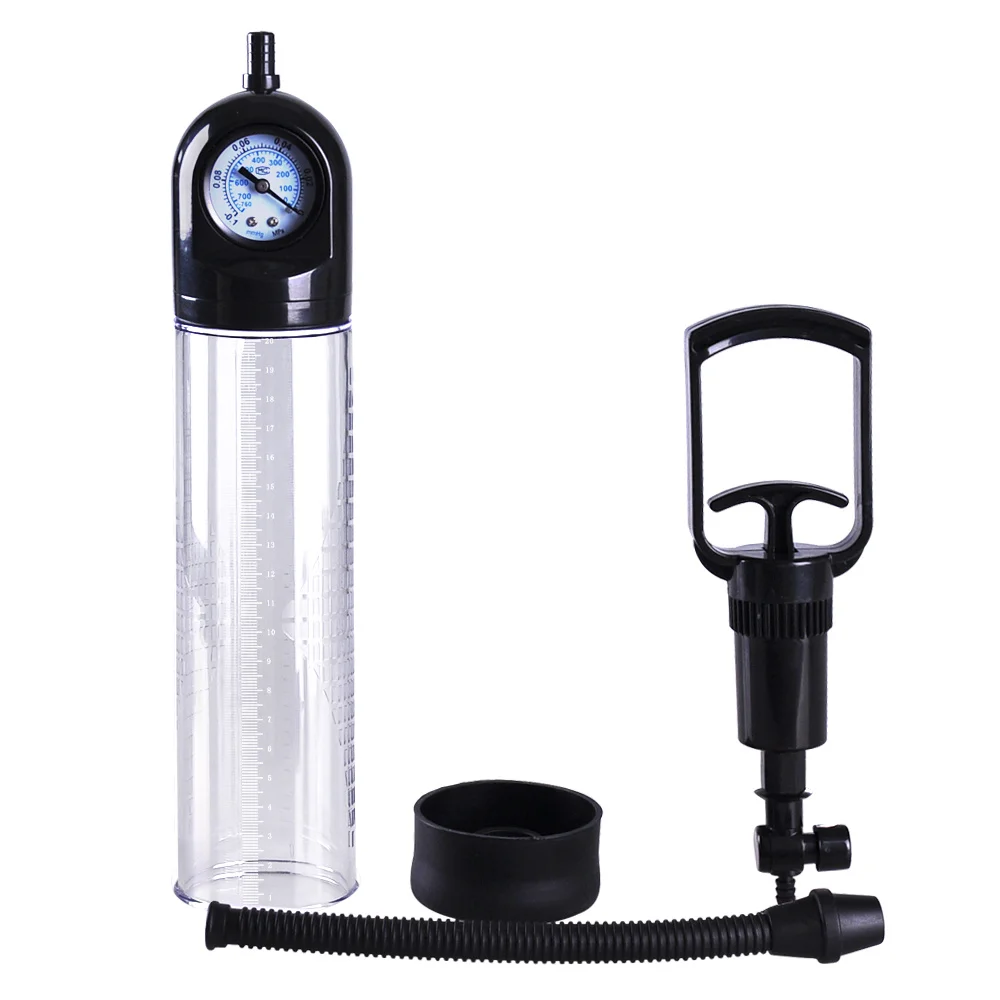 1 PCs 8 Inch Manual Trolley Penis Pump with Pressure Gauge, Can Accurately Exercise the Negative Pressure Vacuum Pump