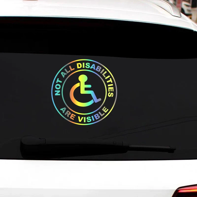 1pc Not All Disabilities Are Visible Waterproof Vinyl Car Sticker Decal For Car Door Window Bumper Exterior Decor Accessories