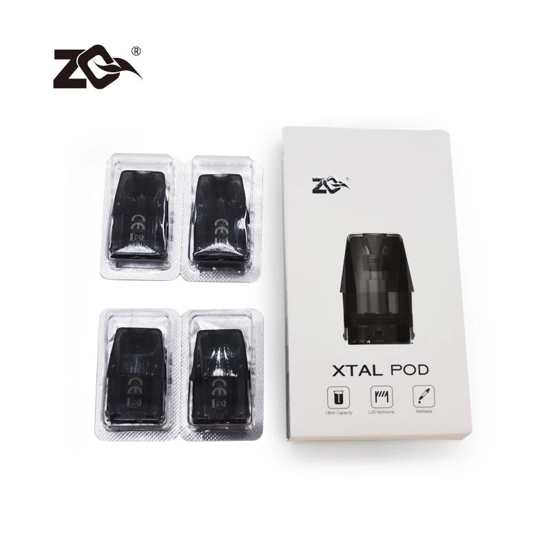 ZQ Xtal Pod 4PCS/Pack E-cigarette Pod 1.8ml Atomizer 0.8/1.0/1.2ohm Coil For ZQ Xtal/Xtal SE/Xtal SE+ Kit