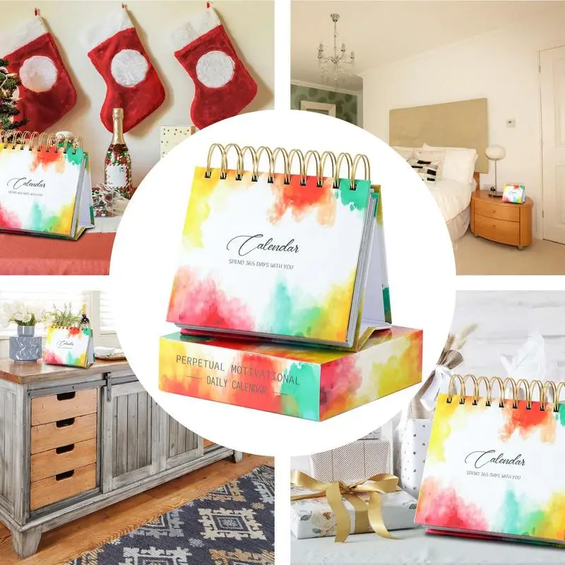 2024 мотивационный настольный календарь, полноцветное ежедневное подтверждение, календарь, юмористический с вдохновляющими цитатами, позитивный креативный