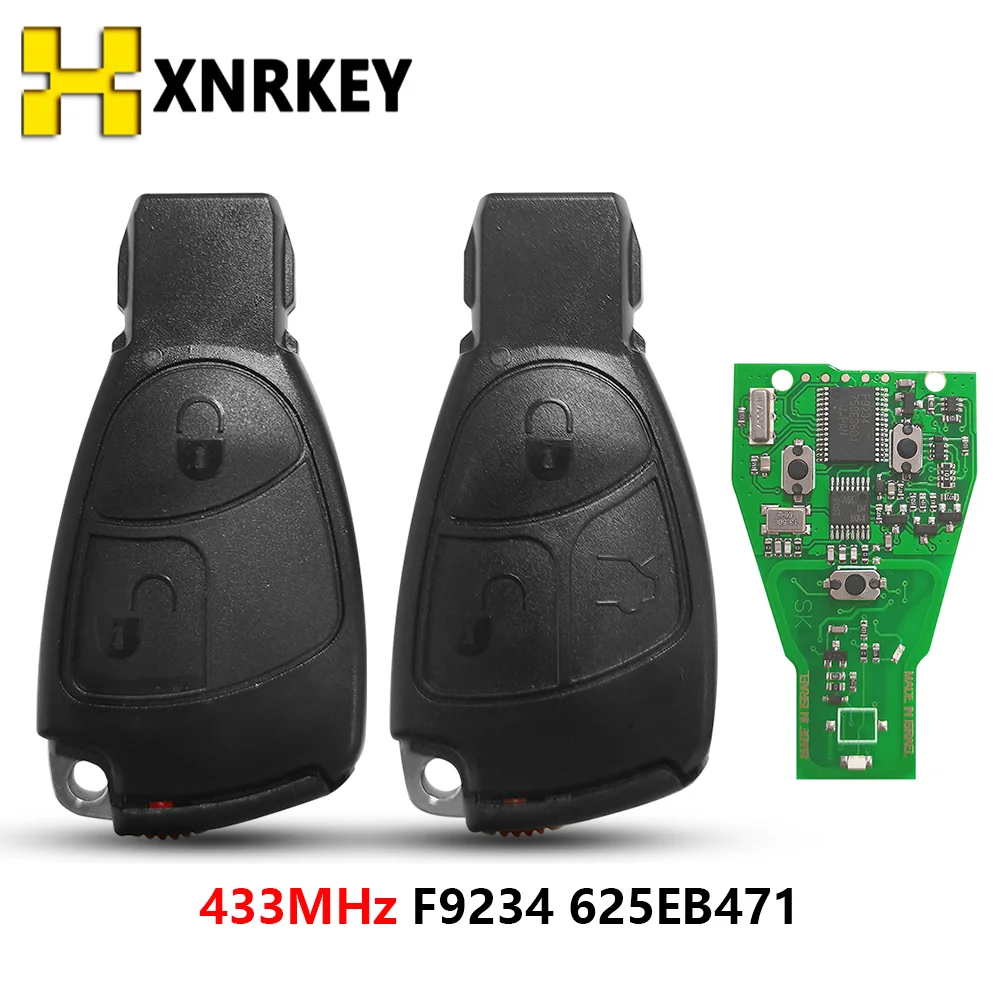 

XNRKEY 2/3 Button NEC Remote Key Fob for Mercedes Benz B C E ML S CLK CL Control Key 1996-2005 Car Key 433Mhz