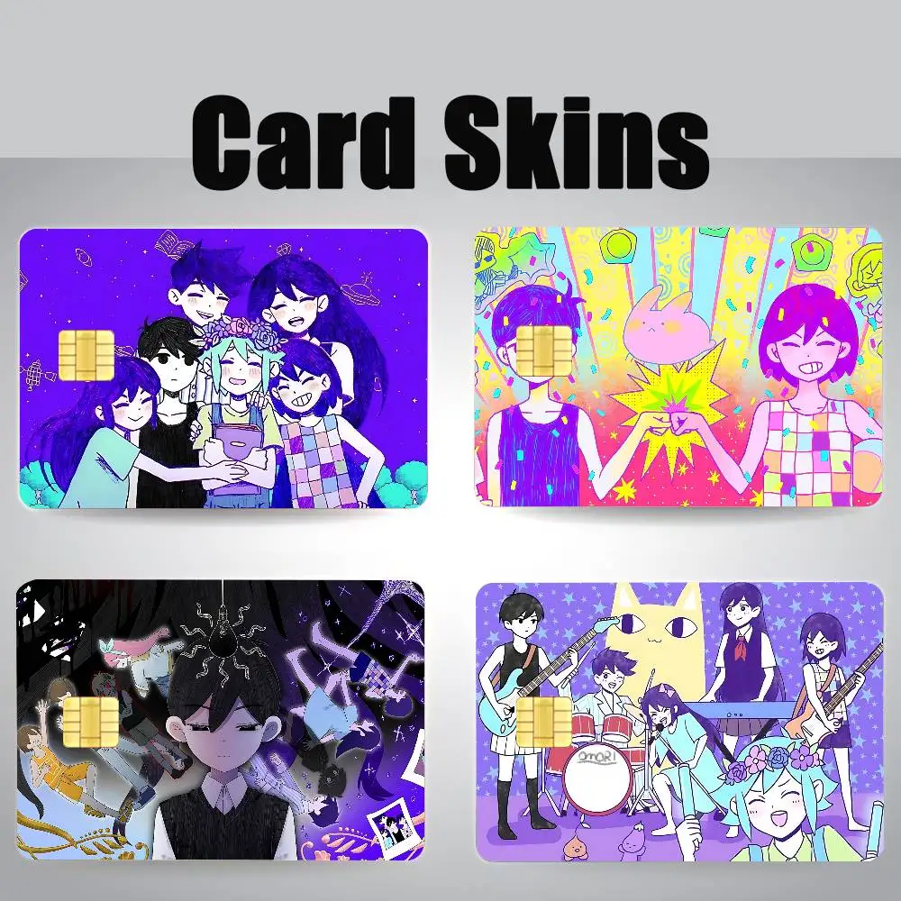 Game O-Omori Card Stickers Cartoon Decorative Small Waterproof Chip 4PCS Card Sticker New Anti-Scratch