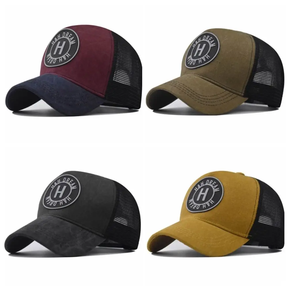 

Sunhat Two-tone Baseball Cap Breathable Sun Protection Mesh Cap Stitching Cotton Snapback Hat Hip Hop Hat