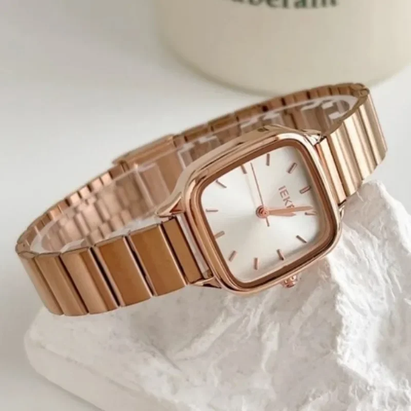 Women Quartz Wristwatches Minimalist Square Steel Strip Fashion Watch Women Daily Business Senior Elegant Clock Reloj Para Mujer