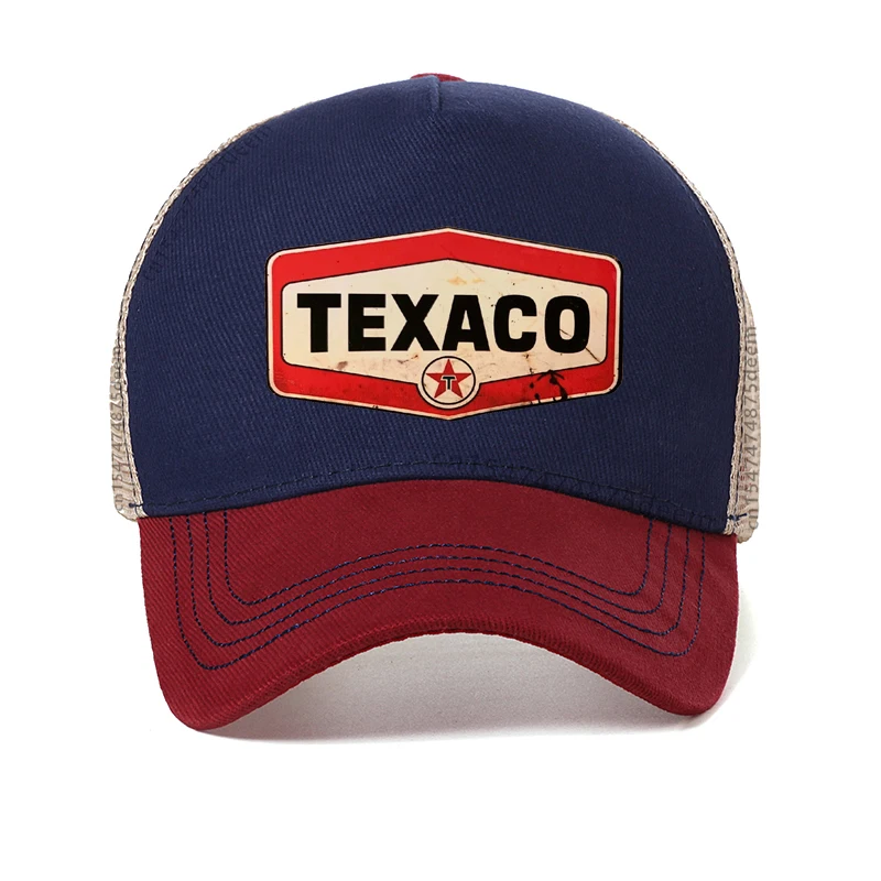 

Funny Texaco Baseball Cap high quality men women summer Mesh breathable hat Men Outdoor fishing Hats Snapback Garros