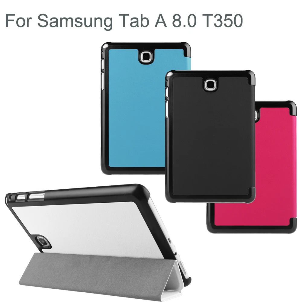 Third Fold Holder Tablet Stand Cover Faux Leather Case For Samsung Galaxy Tab A 8.0 SM-T350 T355 P350 P355 Tab Shell Accessories