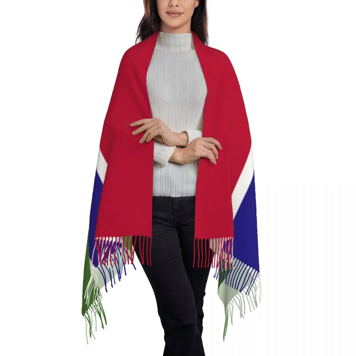 Gambia Flag Womens Warm Winter Infinity Scarves Set Blanket Scarf Pure Color