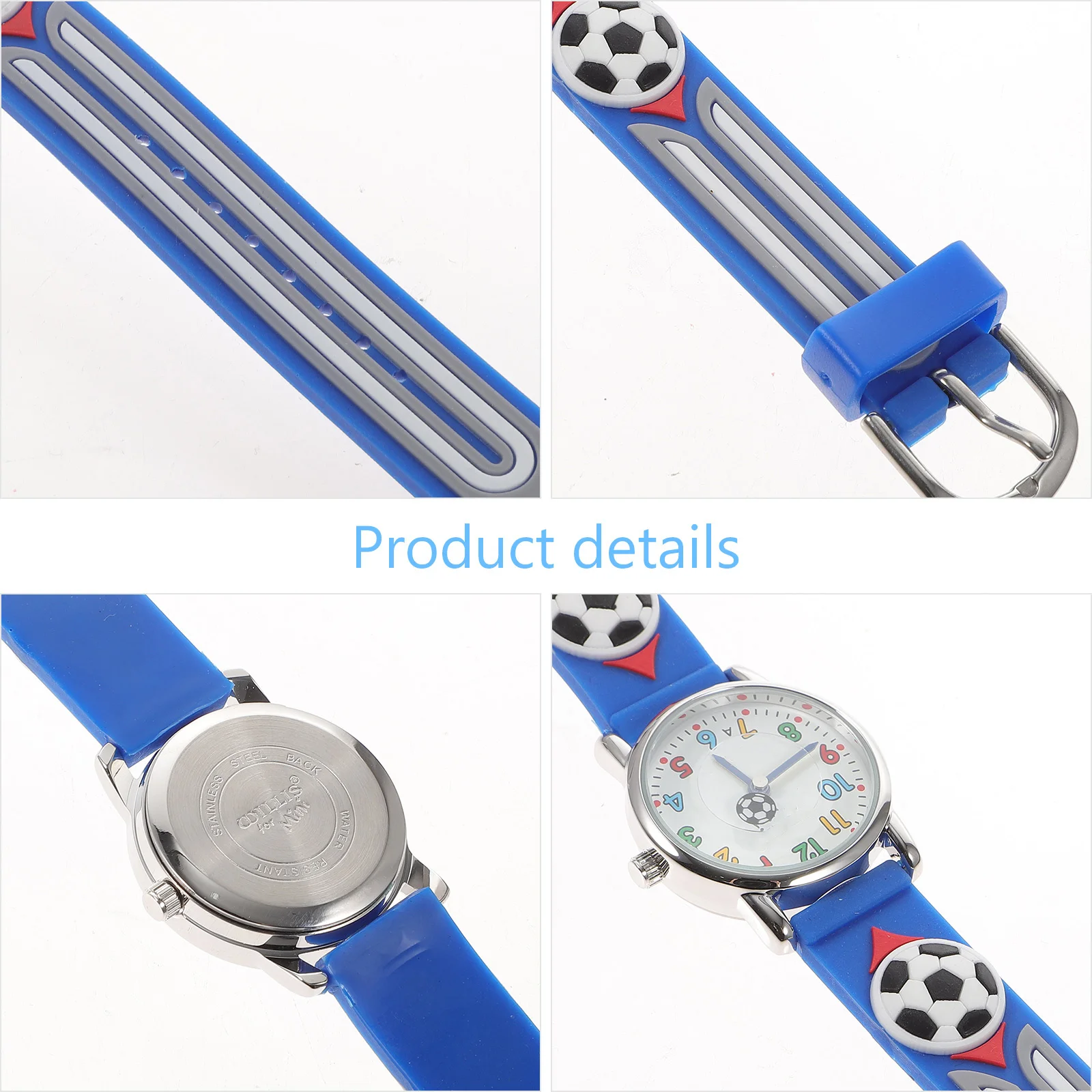 ساعة كرة القدم بتصميم كرتوني لطيف، ساعة يد كاجوال بتوقيت رقمي، حزام مريح، ساعة كرتونية #3