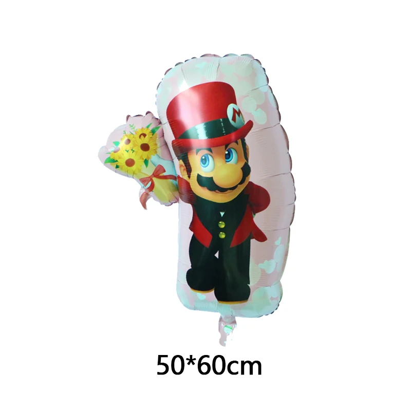 Super Mario Bros Foil Balloon Baby Birthday Photo Props Cartoon Aluminum Film Balloons Happy Birthday Party Decora Supplies