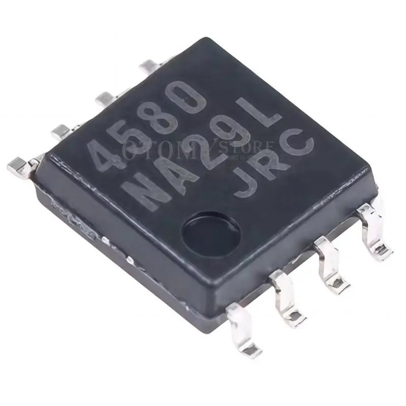 10PCS 100% NEW NJM4580M Silk Screen Printing 4580 JRC4580D SOP-8 Operational Amplifier NJM4580 JRC4580 DIP8 Chipset