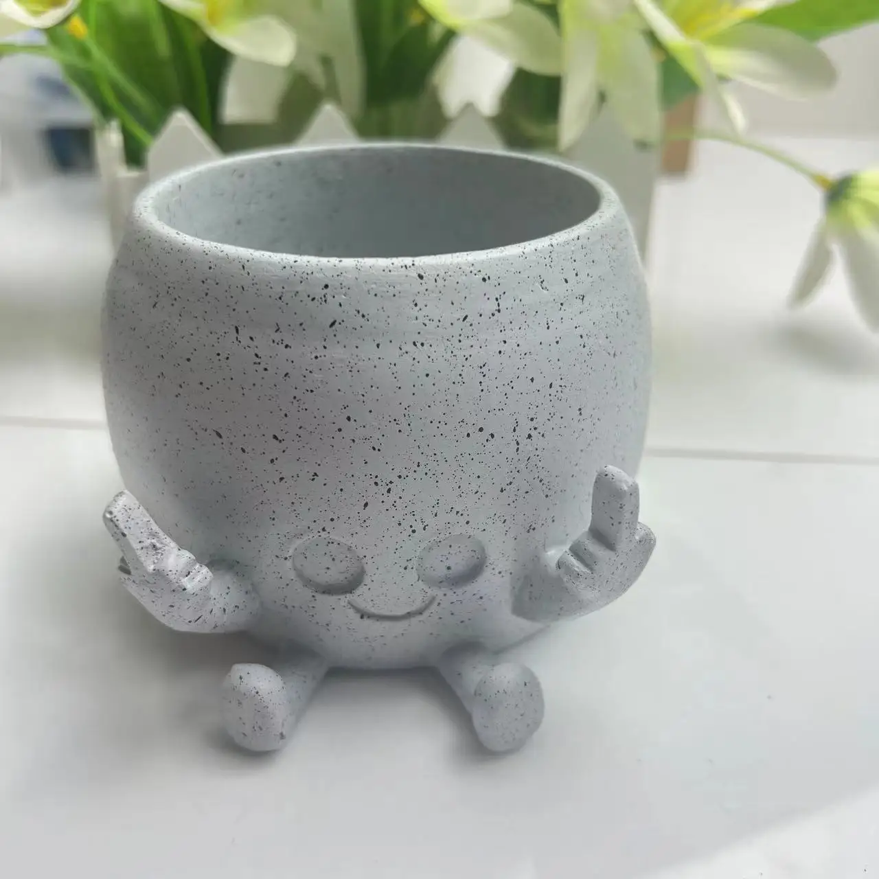 الإبداعية الاصبع الوسطى زهرة النبات الزهرية لطيف الشكل التعبير نبات عصاري زارع وعاء الراتنج الحلي ديكور المنزل