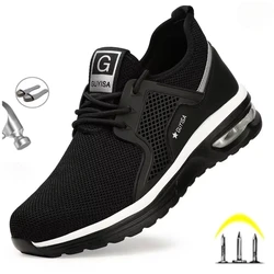 Plus Sise 35-50 Mens Safety Work Shoes Indestructible Air Cushion Sneakers Anti-smash Puncture Resistant Steel Toe Winter Boots