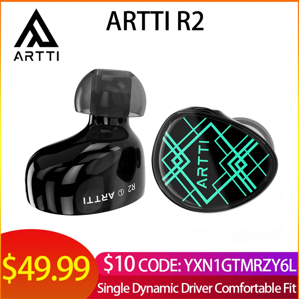 

ARTTI R2 In-Ear HiFi Earphones 10mm Beryllium Diaphragm Dynamic Coil IEMs Monitor Wired HiFi Headphone 0.78 2pin 3.5/4.4mm Plug